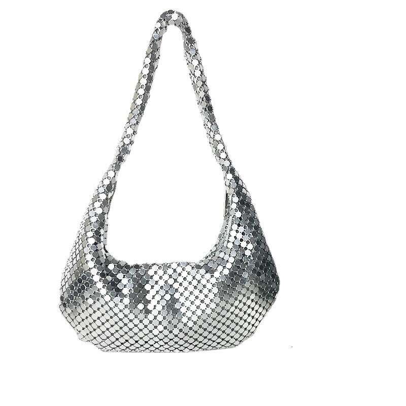 Designer Bag Tote Bag Shoulder Bag Mesh Underarm High Grade Metallic Silver Aluminum Sheet Handheld Shoulder Women Evening Bag