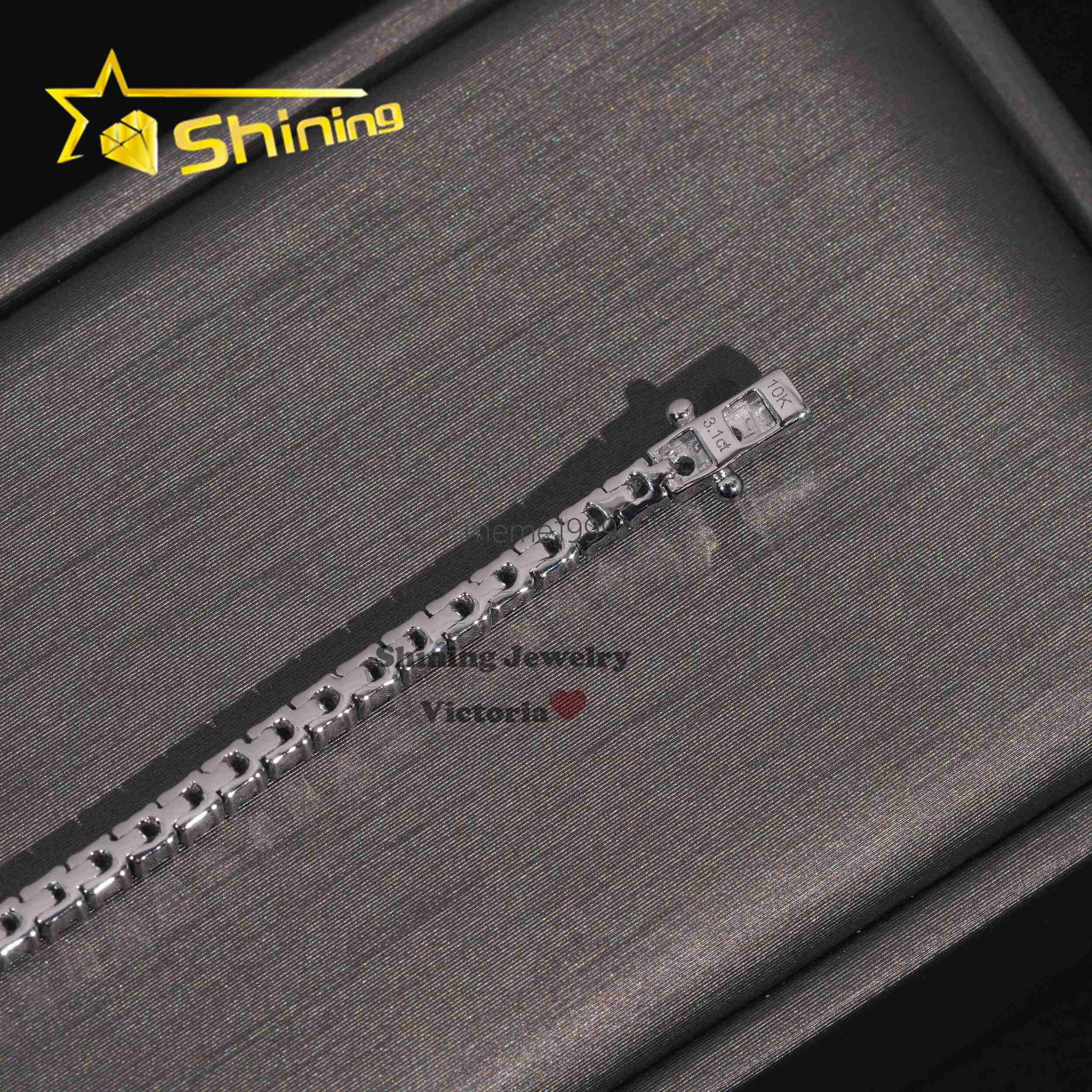 Custom High Quality Fine Jewelry Hip Hop Chain Lab Grown Diamond Tennis Necklace 10K 14K 18K Real Gold 2MM Tennis Bracelet