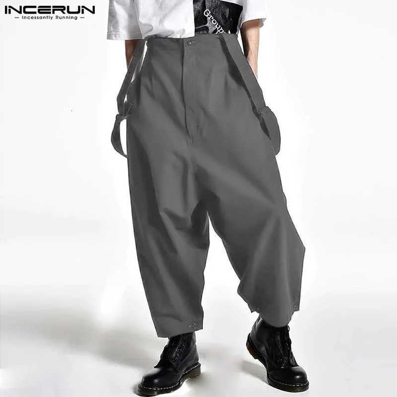 Men Jumpsuits Solid Color High Waist Pants Loose Casual Men Suspender Rompers Streetwear 2025 Fashion Straps Overalls W250819