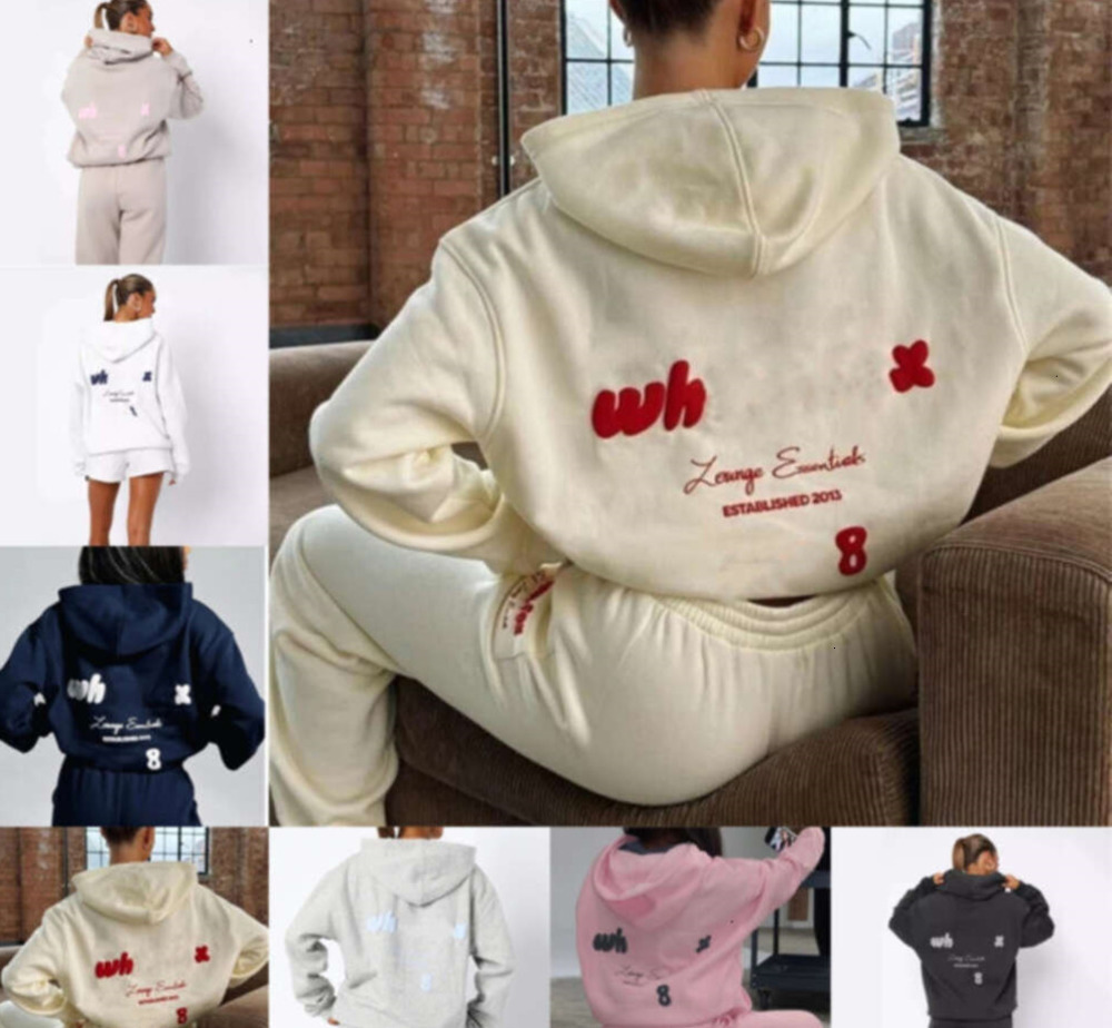 2025 Femeninos de pistas Dos piezas Disenador 2024 Autumn Winter Soodie Fashionable y Sporty Sorthing Sthorts Set 7 Colors fhzx