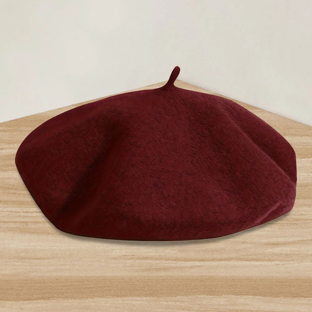 Womens chic retro style beret classic French style breathable elastic knit perfect choice for autumn and winter fashion han 250819