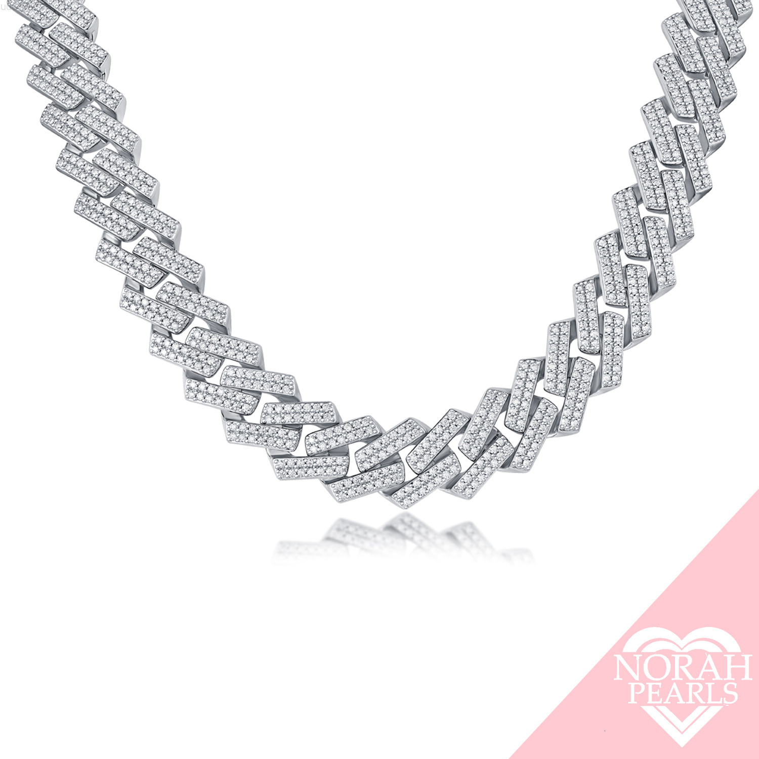 14MM Moissanite Cuban Necklace for Men - 925 Sterling Silver Jewelry Wholesale