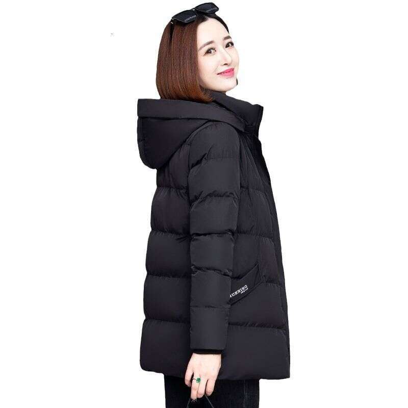 Detachable Hat Down Women's Winter New Thickened Coat Medium To Long Fashion Loose Cotton Jacket
