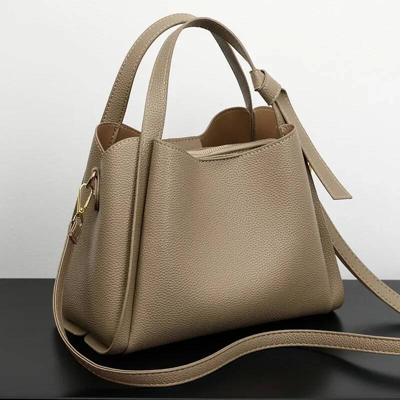 Bucket Shoulder Versatile Women Designer PU Leather Messenger Crossbody Bags Ladies Casual Solid Color Purse Handbag