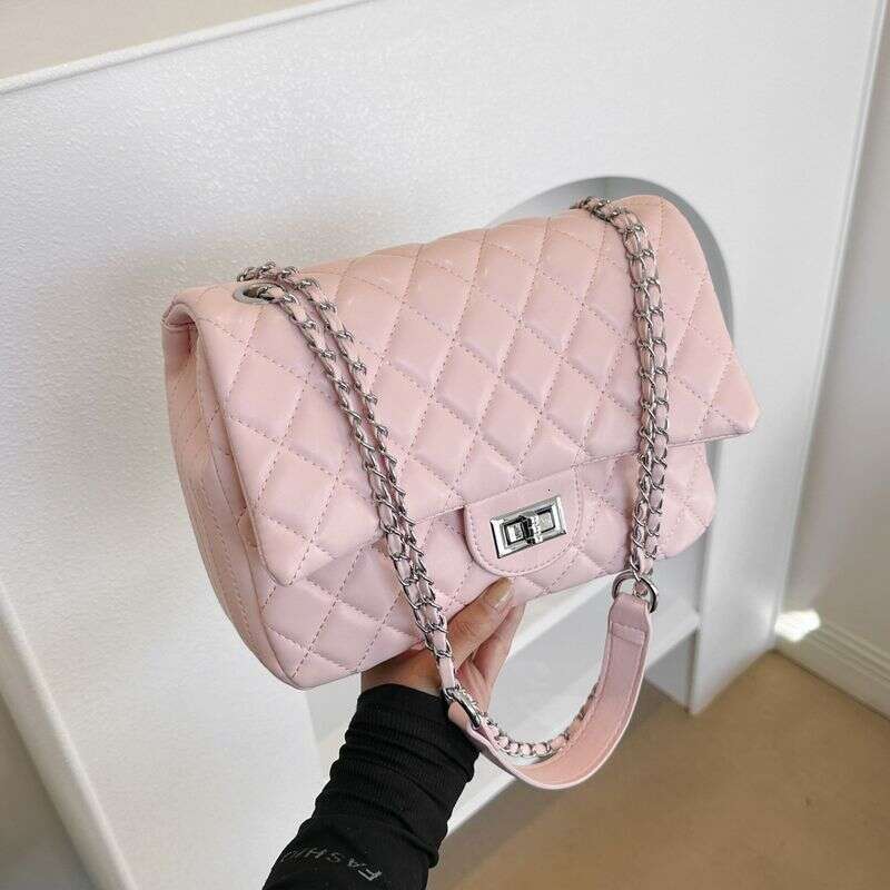 French dia grid chain small square with niche design, high-end Korean version, large capacity single shoulder