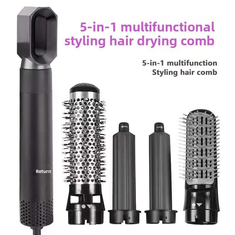 5-In-1 Curling Iron Multi-Functional Hair Dryer Straightening Comb Lazy Curler