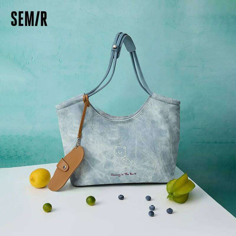 Semir Women Tote Large Capacity Commute Shoulder 2025 New Handbag Popular Underarm Bag Cartoon Print