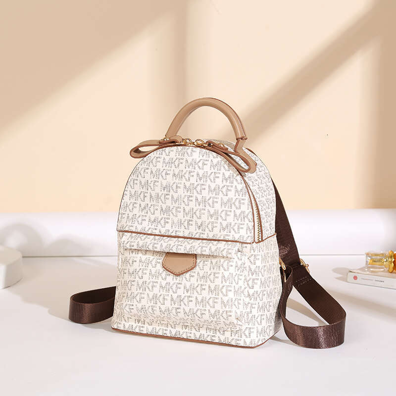 2025 free shipping women's designer women's bag white brown atmospheric simple backpack MKF new women's bag gift suitable for daily sho