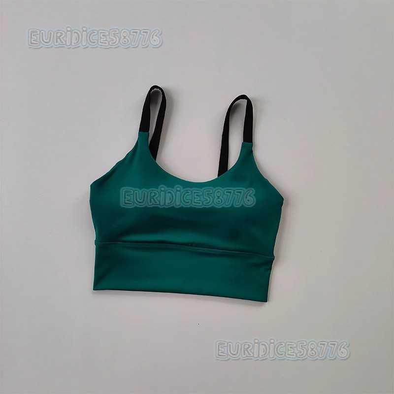 Color-block Fixed One-piece Chest Pad High-strength Shockproof Running Sports Bra Womens Camisole Fitness Yoga Bra Close-fitting H250819