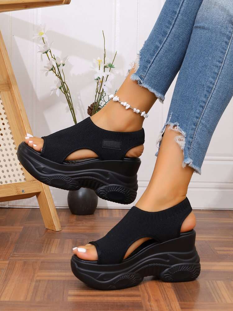 36-43 Plus Size Wedge 2025 Spring New Fashion Versatile Casual Thick-Soled Sandals for Women