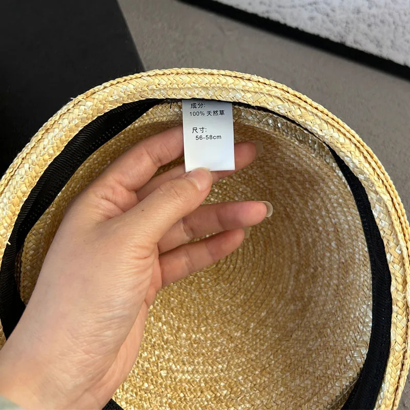 Natural Wheat Straw Hand Woven Berets Women Bohemian Sun Hat Circle Concave Top Straw Hat Girl Church Derby Party Beach Hat 250814