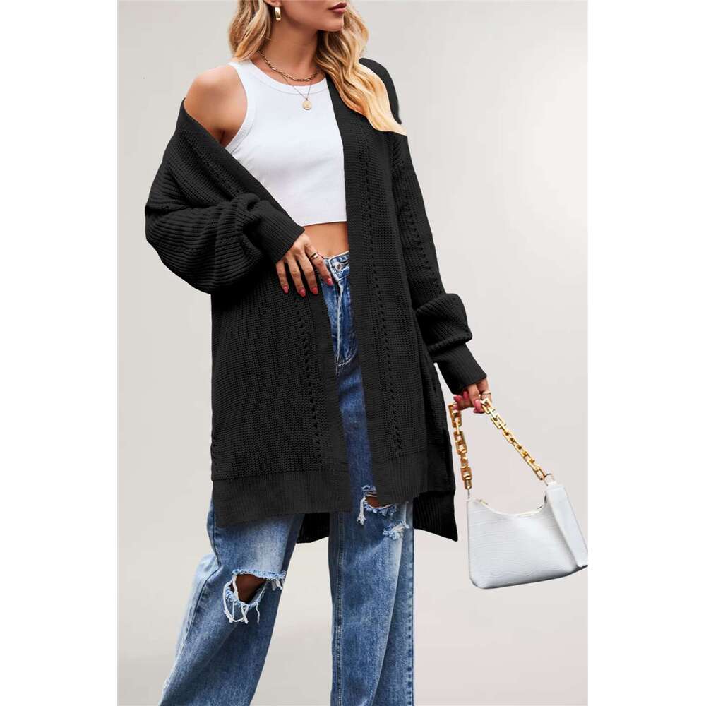 Women's Clothing Winter Autumn New Sweater Solid Color Loose Coat Pocket Knitted Cardigan B5