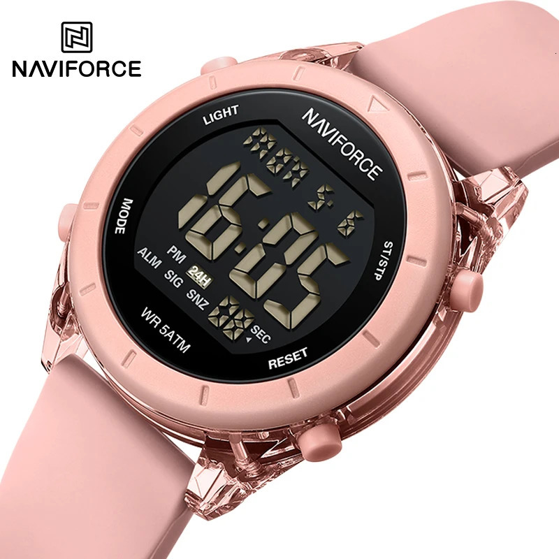 NAVIFORCE Comfortable Silicone Woman watch Waterproof LCD Display Clock Ladies Fashion Sport Electronic Wristwatches Reloj Mujer 250819