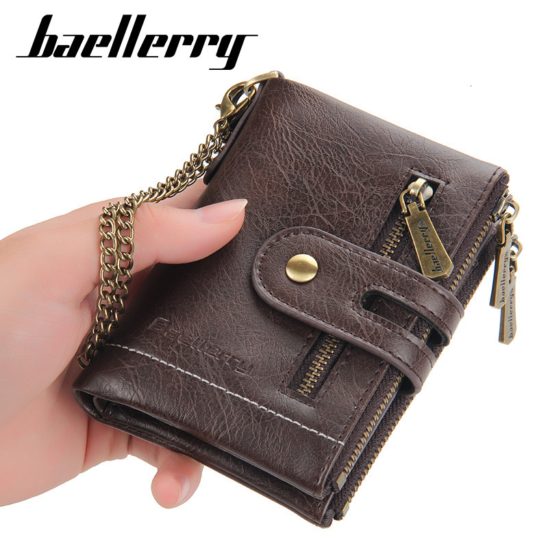 Baellerry Men Wallets Name Engraving 11 Card Holders Men Short Purse Double Zipper Coin Pocket High Quality Male Purse Cartera 250701
