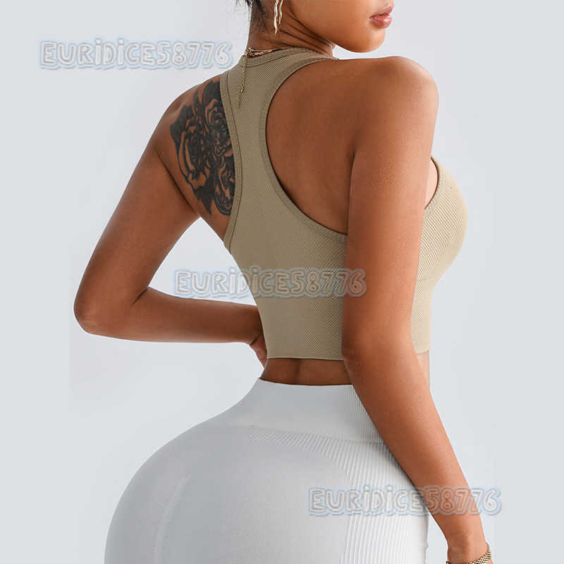 Sports Racerback Tank Top for Women Chest Pads Quick-dry Running Fitness Top Sleeveless Yoga Wear Breathable Vest for Outerwear H250819