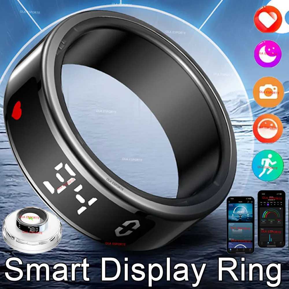 2025 Smart Ring with Display Screen and Touch Wireless Charging Health Manager 5 ATM Waterproof For Men and Women Rings R12 R11 W250819