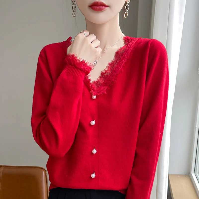 2024 Autumn And Winter New Cashmere Sweater Women Pullover Lace Edged Knitted Long Sweater Soft Cashmere Sweater Women XJ250819