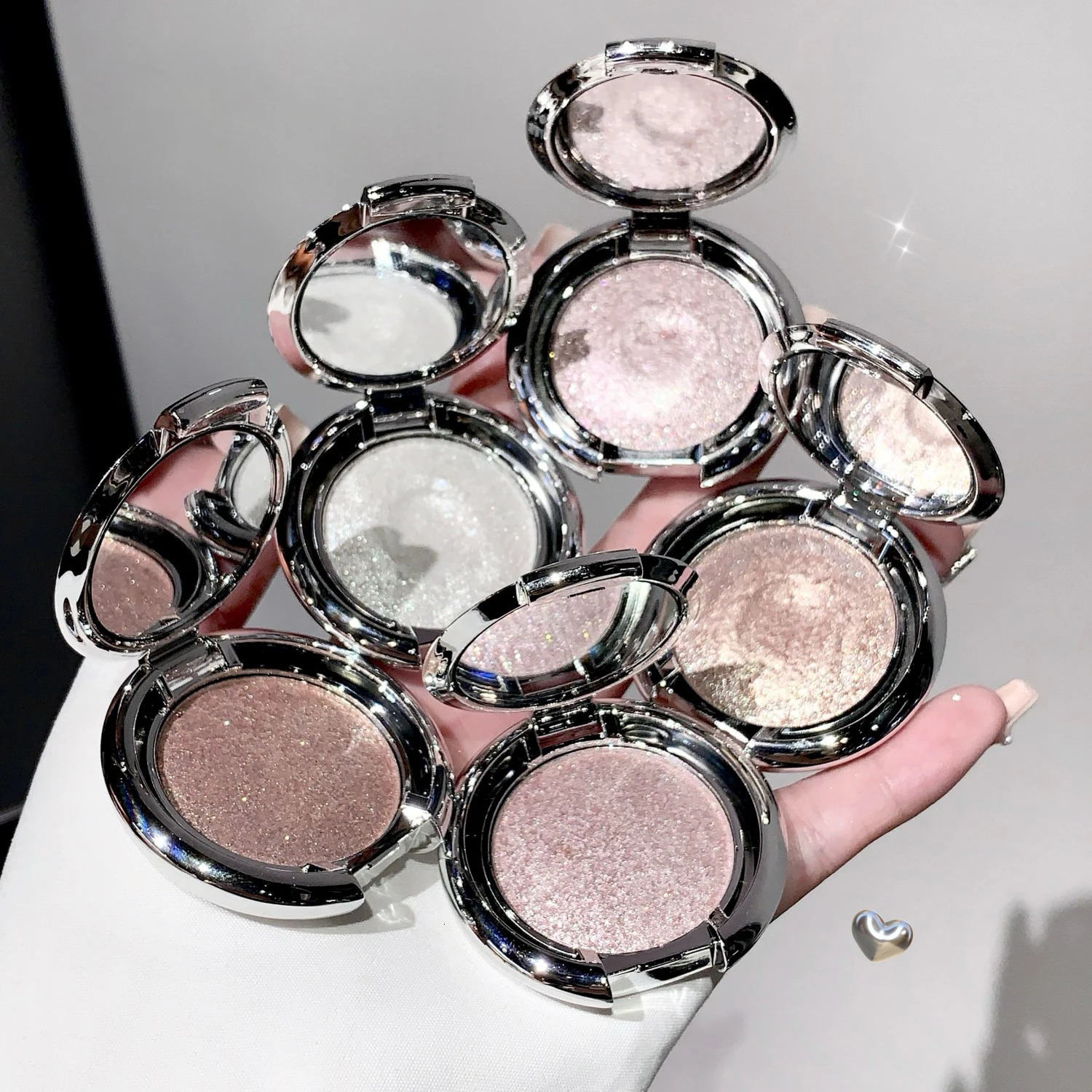 Diamond White Highlighter Palette Pink Cream Waterproof High Gloss Glitter Body Highlight Eyeshadow Brighten Face Contour Makeup 250811