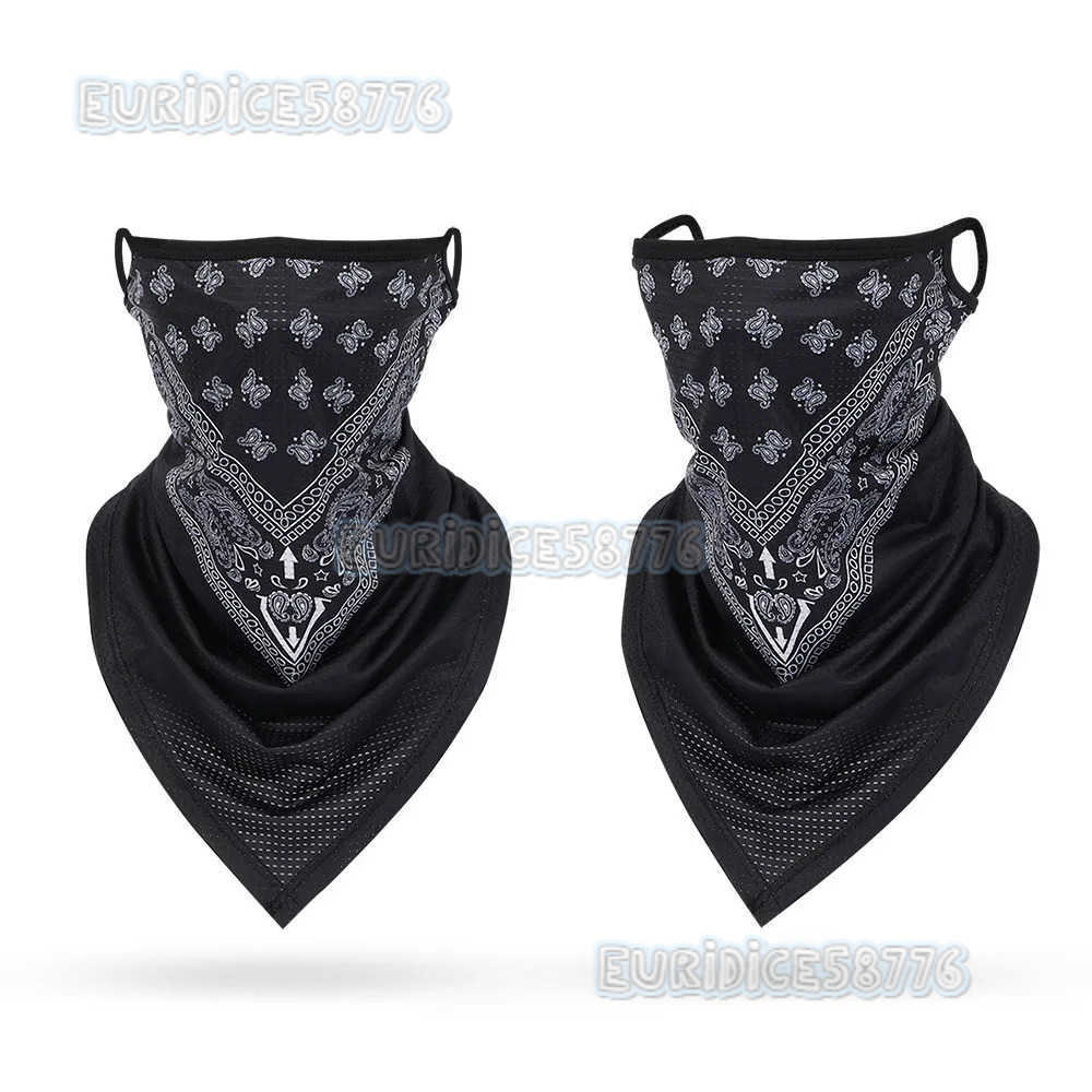 Black White Red Bandanna Masks Earloops Mesh Breathable Paisley Bandana Triangle Face Neck Cover Balaclava Men Women Protective H250819