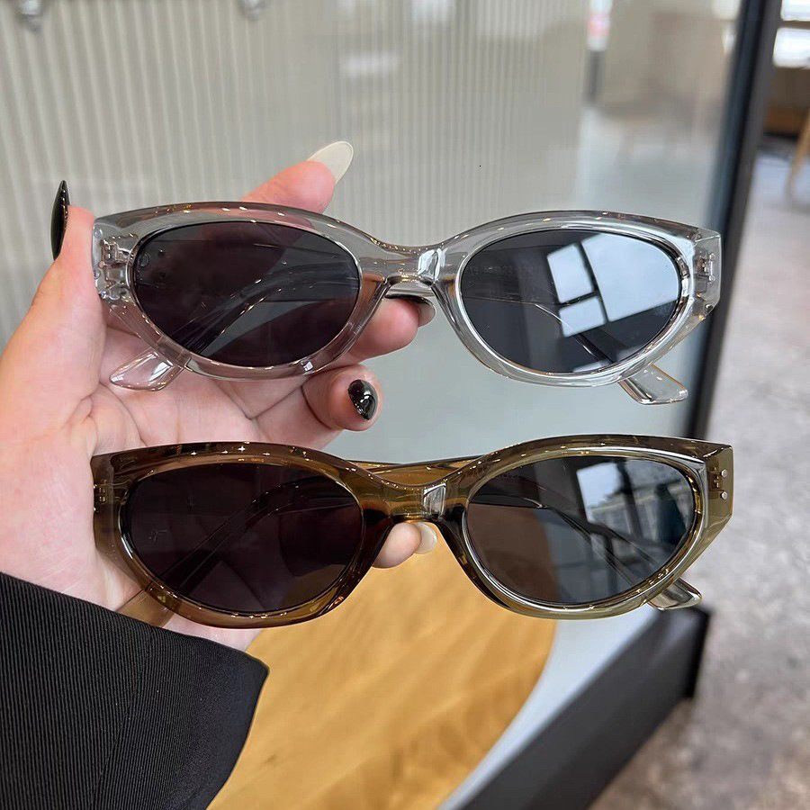 2025 New Technology-sensitive Cat-eye Sunglasses Personality Narrow Frame High-end Sunglasses Anti-ultraviolet Internet Celebrity Glasses Trend