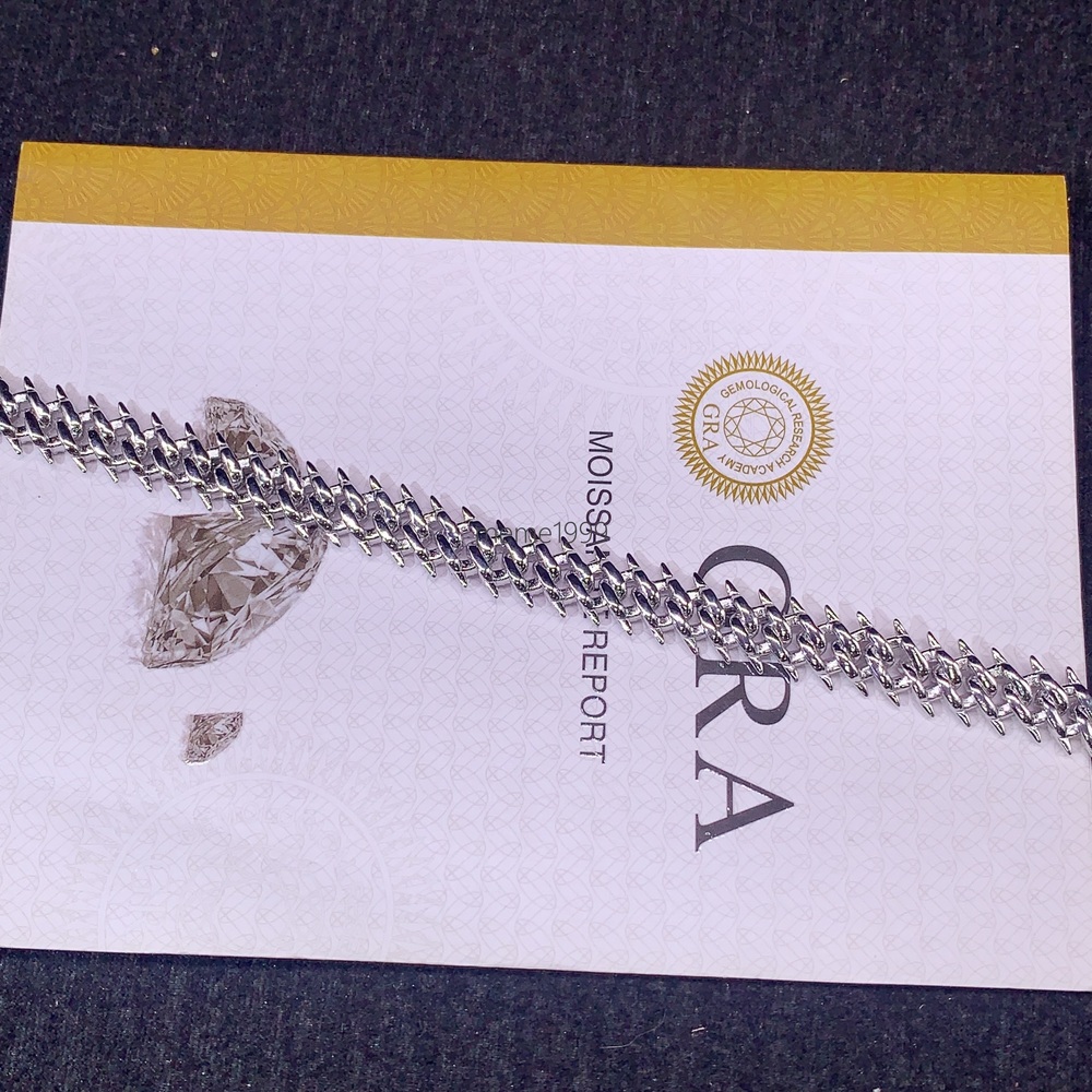 Fine Jewelry 925 Silver 10MM Thorns Spike Design Moissanite Cuban Bracelet Custom Men Iced Out Hip Hop Cuban Link Chain