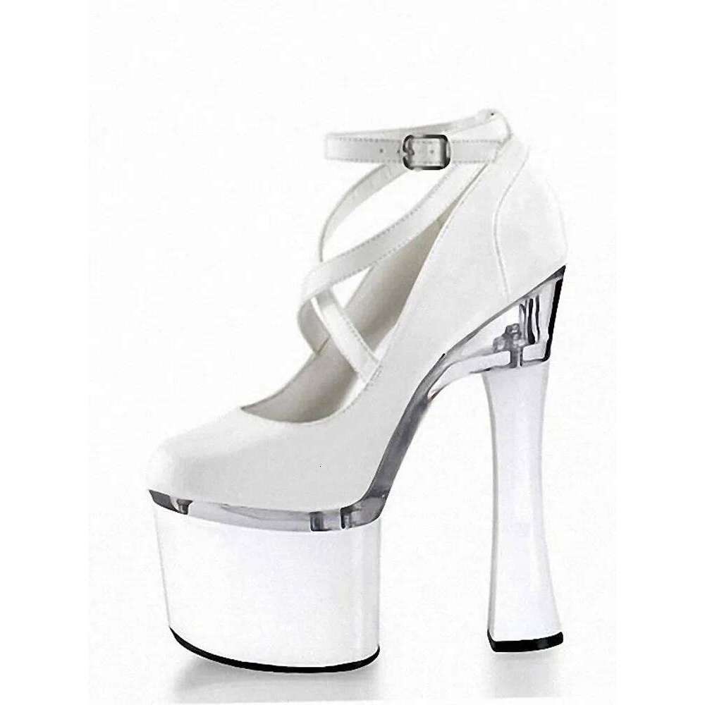Gothic Fashion 8Inch Pole Dance Pumps Women Sexy High Heels Platform Pink Round Toe Women's Shoes Bride 20Cm Stripper
