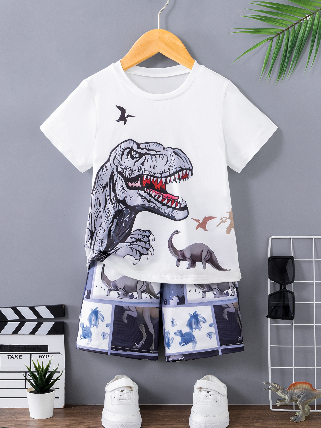 Breathable Quick-Dry Short-Sleeve Shirt Sets for Boys & Girls - Printed Patterns