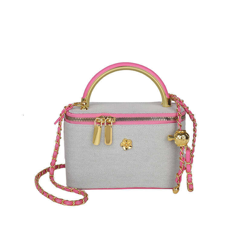 2025 Designer New Korean Fashion Small Chanel Style for Women, Color-Block Chain with High-End Feel, Versatile Shoulder and Bags Crossbody Bag