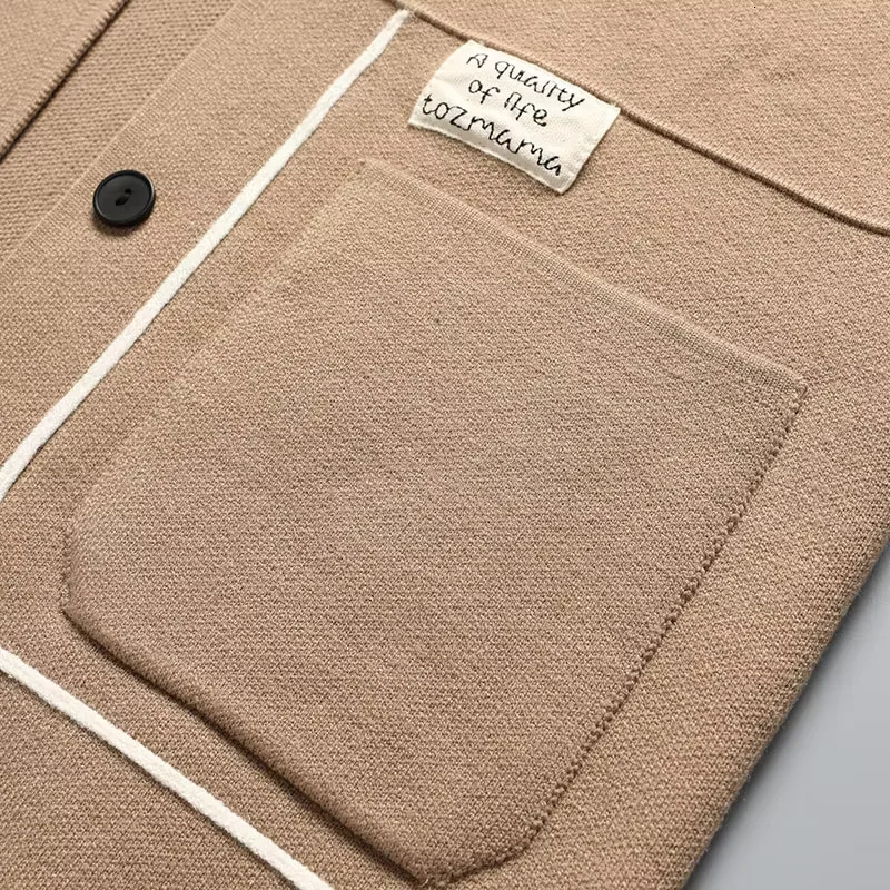 AutumnWinter High end Fashion Mens Knitted Coat ners Youth Simple Boutique Leisure Solid Color Sweater Cardigan 250819