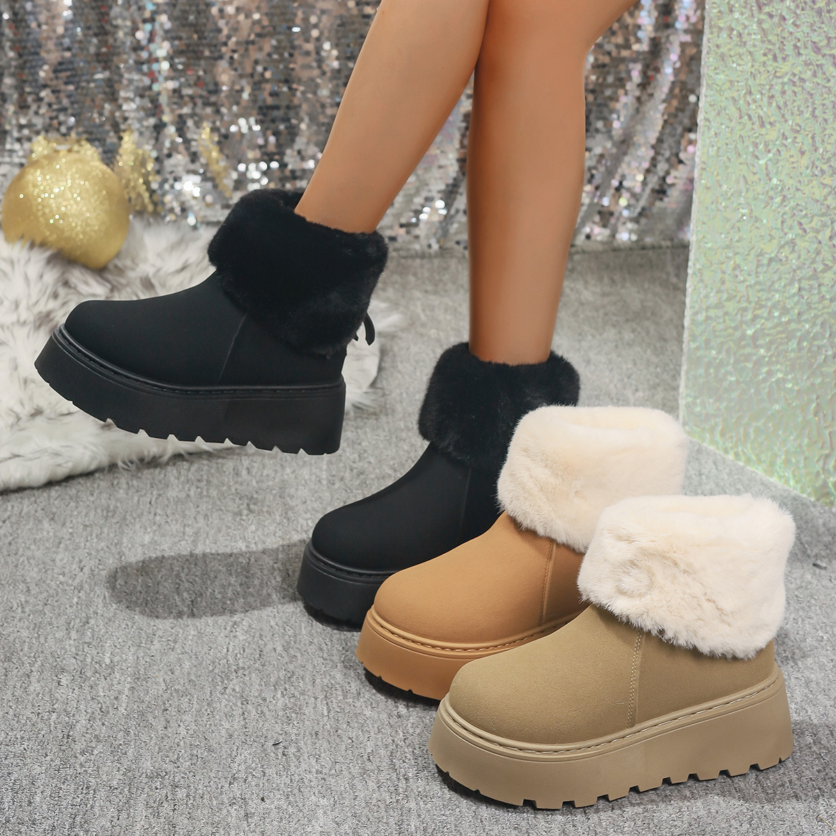 new Free delivery designer woman cotton boots Snow boots with short sleeves and plush fashionable winter cotton boots