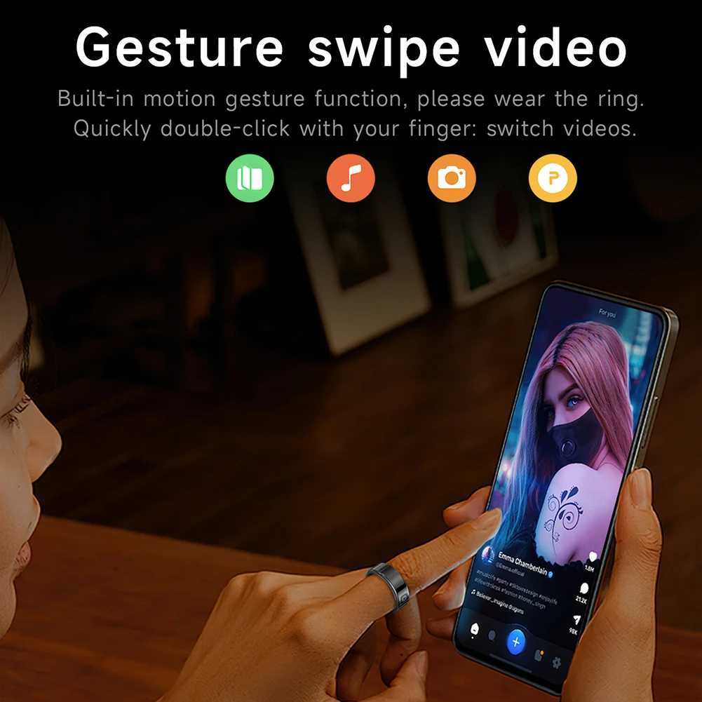 18mah RS08 Smart Ring Health Fitness Rings 5ATM Waterproof Bluetooth 5.1 Heart Rate Sleep Monitoring for Android/IOS for Men W250819