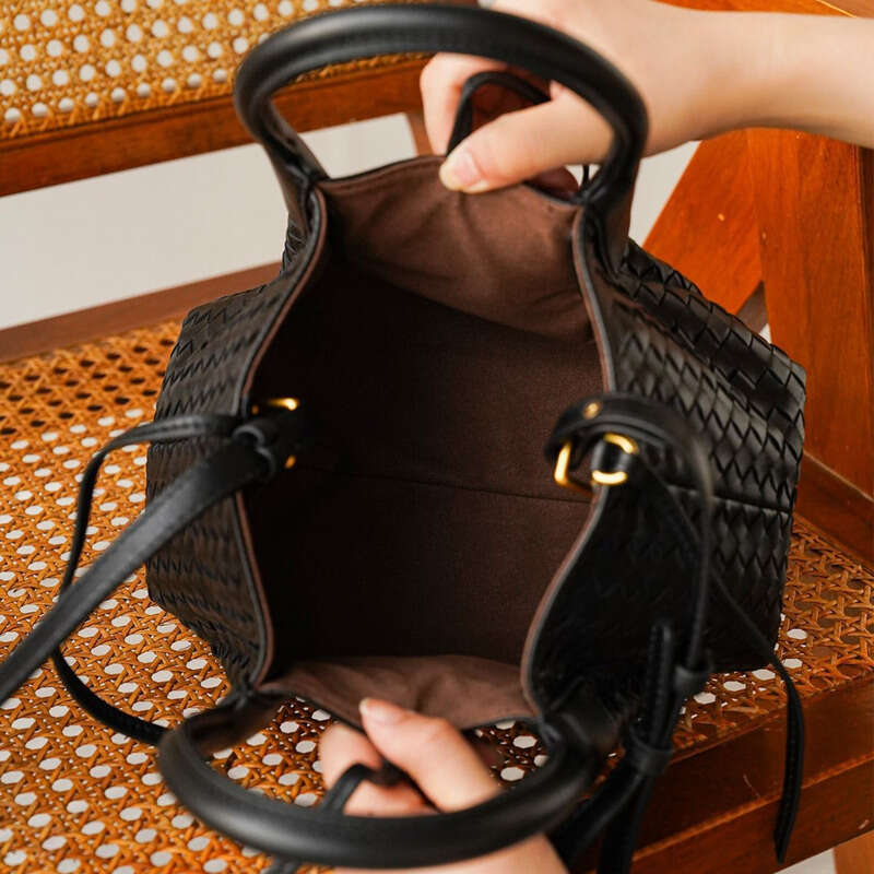 Leather Bag Women Handbag Braided Bag Light Luxury Style Woven Handbag Genuine Leather Sheepskin Women S Crossbody Handheld Dual Use Large