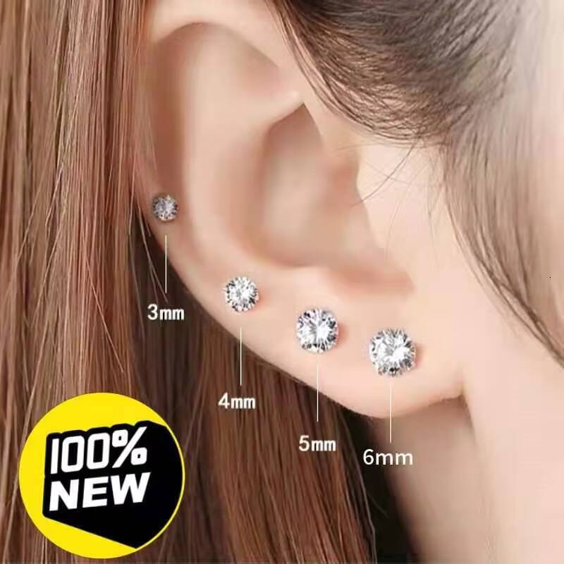 Wholesale Fine Jewelry 925 Sterling Silver Charm Moissanite Diamond Stud Earrings