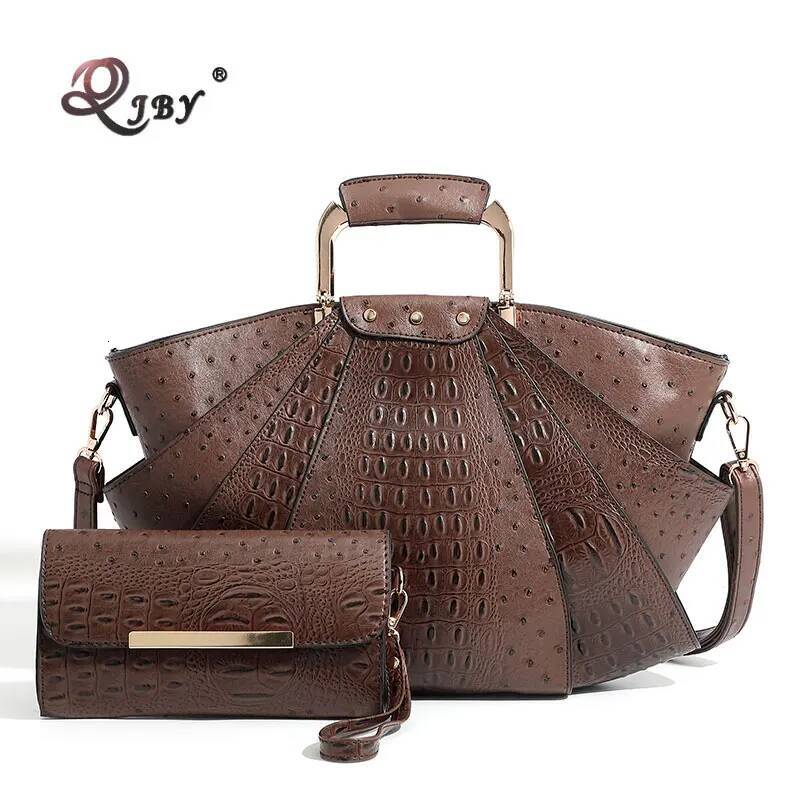 Bag Woman Capacity Leather Purse Fashion Designer Metal Top Handle Handbags Crossbody Large Tote Bags For Women