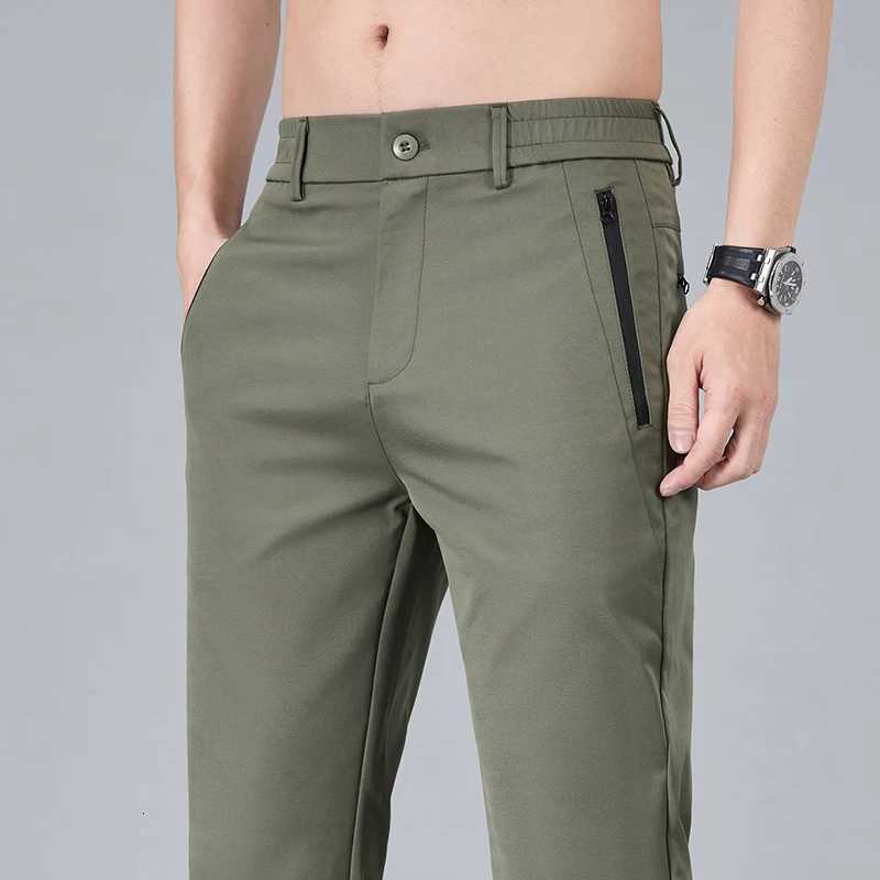 Fashion New in Mens Casual Pants Straight Slim Thin Korean Breathable Comfortable Brand Mens Clothing Summer Trousers W250819