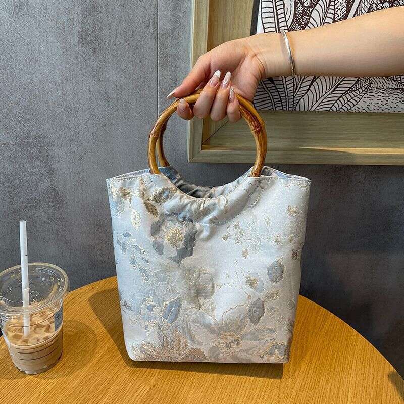 Souvenir New Chinese Women's Clutch Jacquard Cheongsam Wedding Handbag National Style Exquisite Hanfu Bamboo Knot Bag