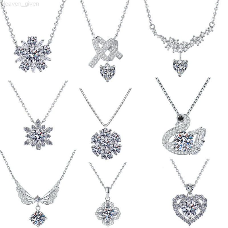 New Arrival Silver 925 Original Brilliant Cut Passed Diamond Test D Color Moissanite Pendant Necklace for Women Fine Jewelry