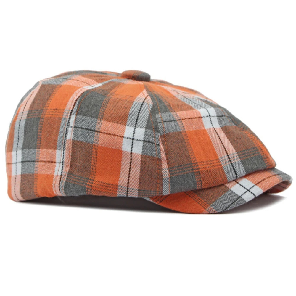 HT64 Beret Cap Spring Summer Sun Hat Octagonal Caps for Men Women Plaid Artist Painter Beret Hat Flat Cap Male Female Berets 250814