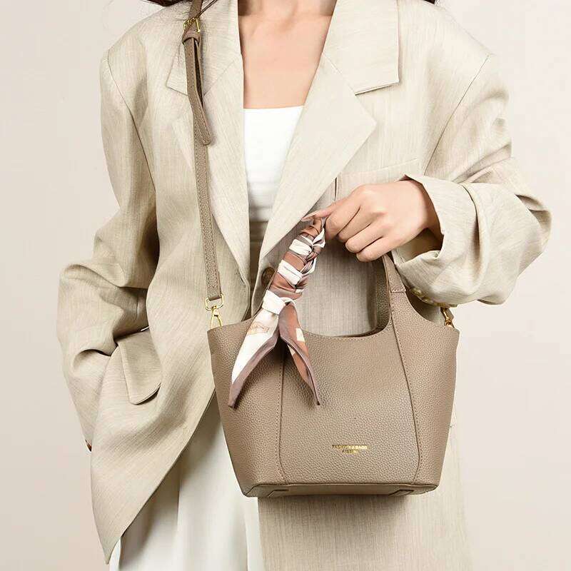 New High Quality Portable Bucket Women S Casual Solid Color Shoulder Bag Fashionable And Easiest For Match Crossbody Ba