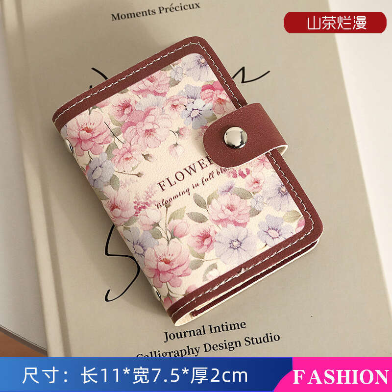 New Floral Oil Painting Women, Multi-Card Slot Bank ID Holder, Large Capacity Card Holder for Women