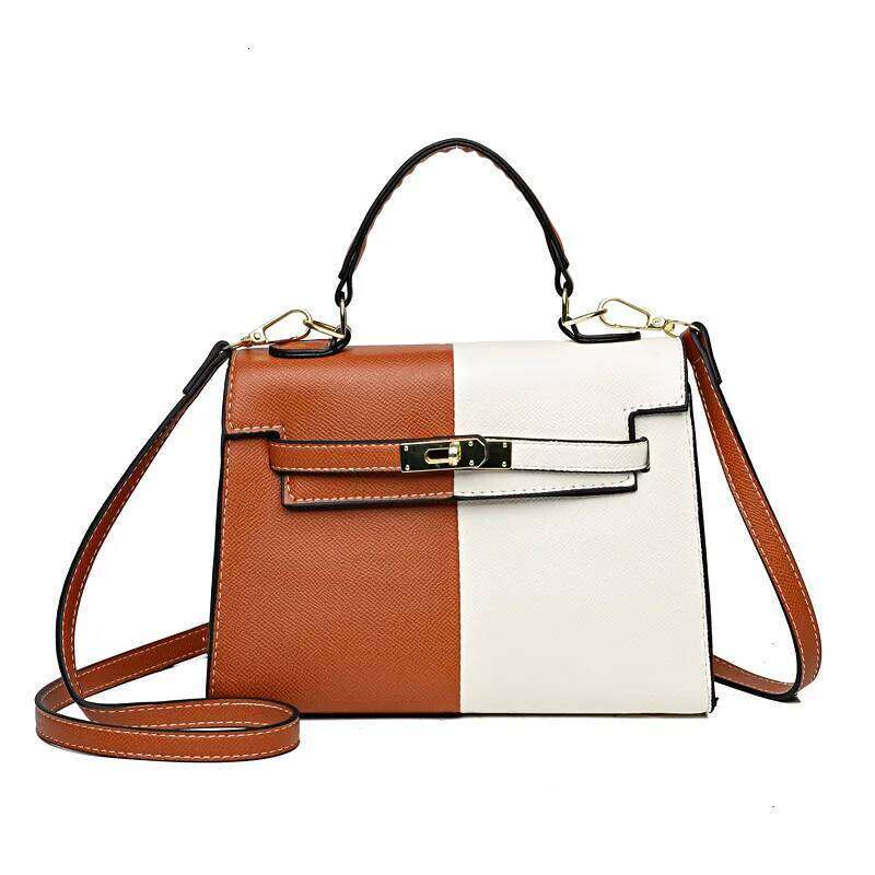Hot Selling Splicing Bag New Cross-Border Fashion Contrast Color Trend Handbag One Shoulder Oblique Span Popular Women's Designer Bags