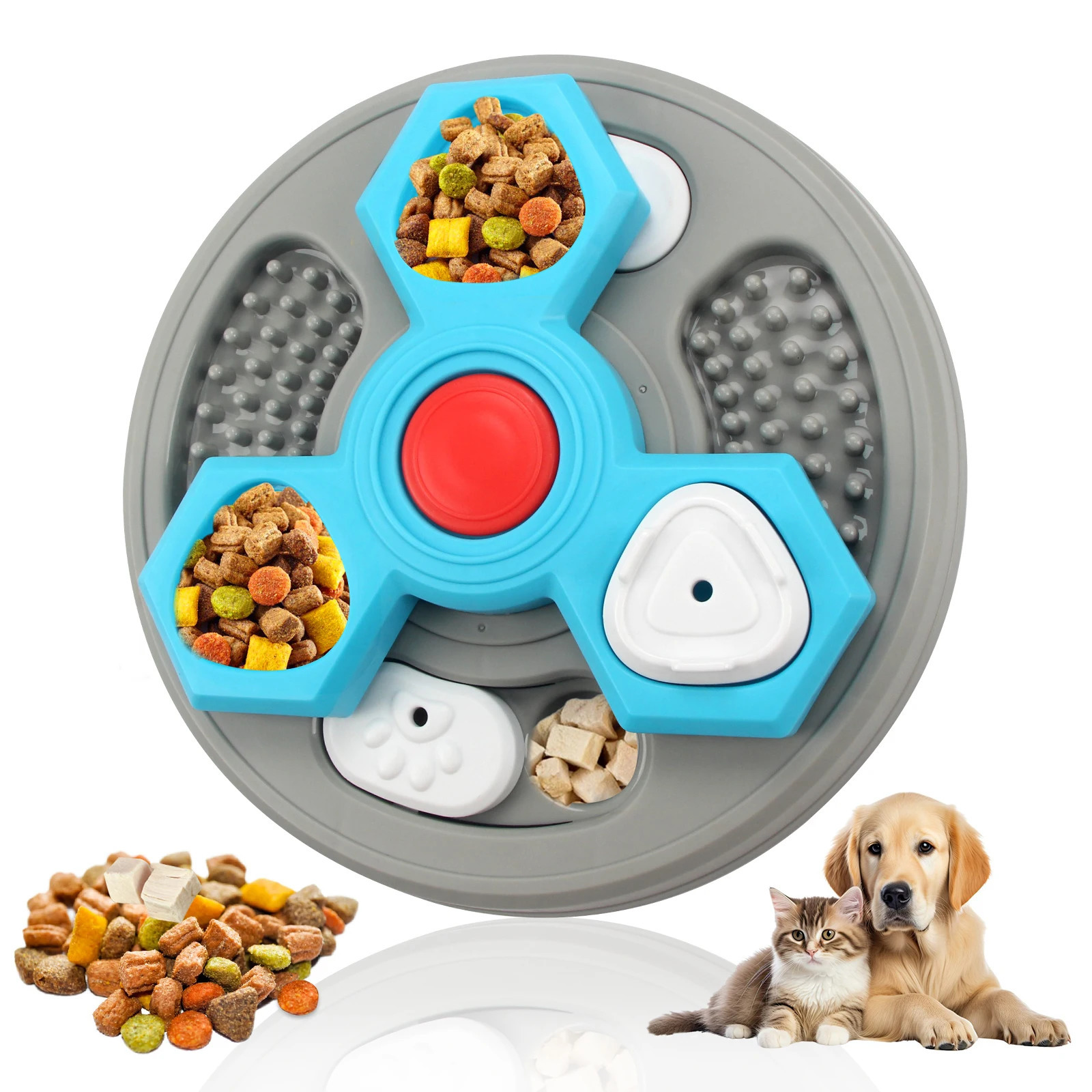 2-Layers Dog Puzzle Toys Slow Feeder Food Dispenser Interactive Increase Puppy IQ Anti-Choking Tableware Dog Licking Plates 250813