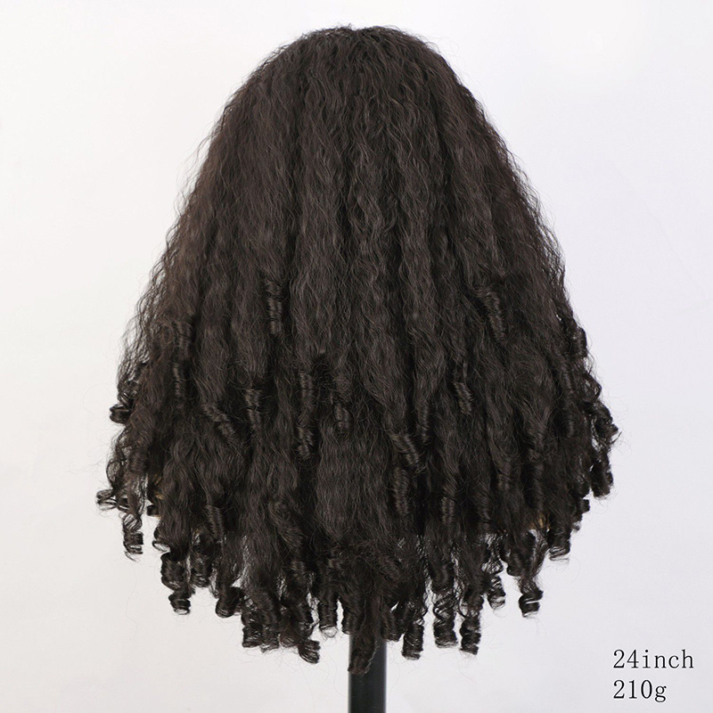 Brazilian Style Deep Wavy Synthetic Wig | Length: 24 Inches|HD Lace Construction w/Pre-Pluck Feature & Luxurious Jet Black Finish Suitable For Every C