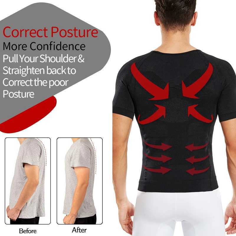 Men Slimming Body Shaper Compression Shirt Gynecomastia Slim Shapewear Belly Shapers Tummy Reducing Tops Waist Trainer Shapewear W250819