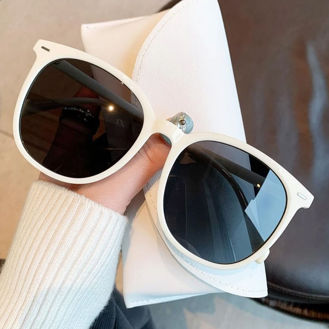 2025 New Oval With Rice Nails Large Frame Sunglasses For Men And Women Same Style For UV Protection Korean Sunglasses For Women