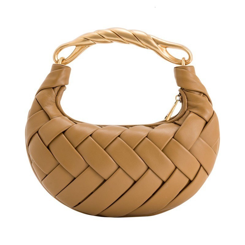 Niche Handheld Woven Birds Nest Bag Texture Handheld Crescent Bag Shoulder Bag 250819