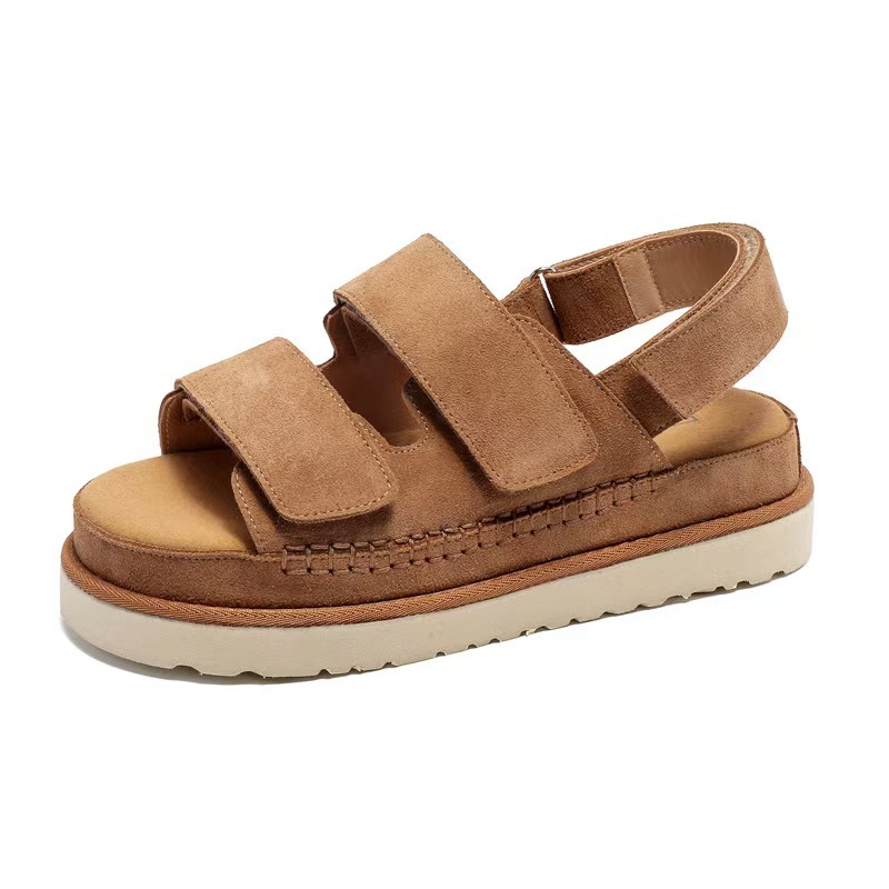 Free Shipping Summer Thick-Soled Height Increase Outdoor Beach Sandals 2026 New Fashion Sandals for Women Comfortable Slides Size 36-40 Black Brown