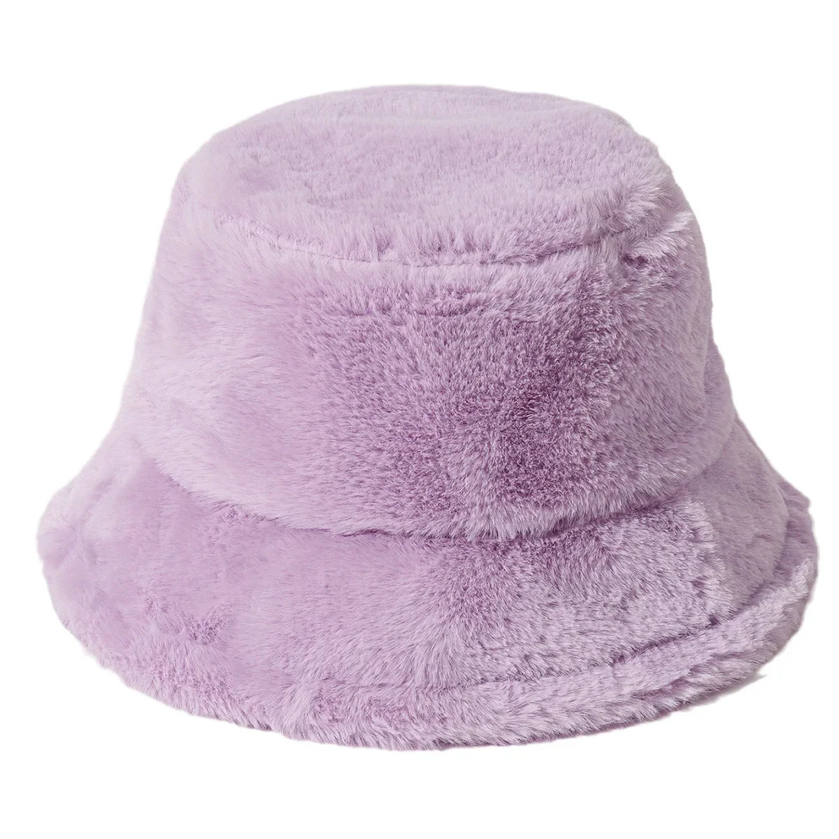 Cute Furry Solid Color Fisherman Bucket Hat Winter Travel Cold Proof Warm Simple Fashion Versatile Bucket Hat 250819