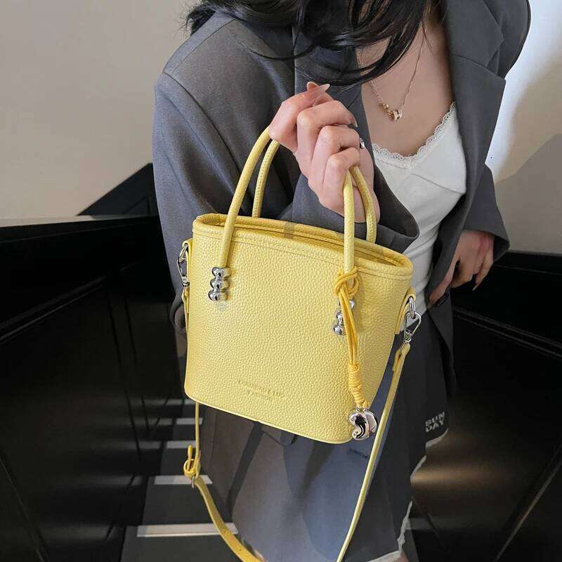 Leather Multi Purpose Women S Single Shoulder Bag Brand Heart Shaped Pendant Design Crossbody Handbag