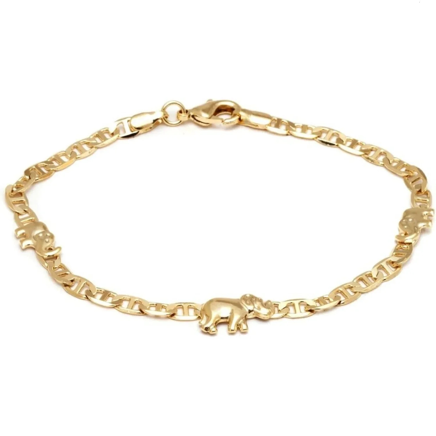 Summer Jewelry Gold Plated Flat Marina Elephant Anklet For Women Gift For Women 250815